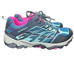 Merrell Moab FST Low Girls Size 3.5W Blue Pink